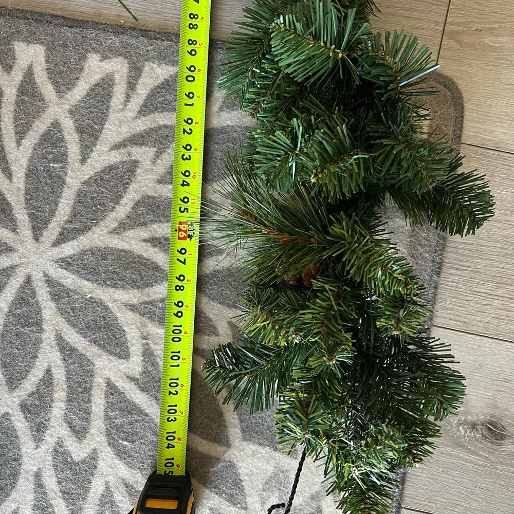 Holiday Pine Garland with Warm White Lights x 2